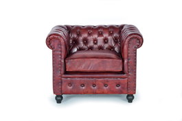 Giner y Colomer Canapé Chesterfield en Cuir Naturel Marron Vieilli, Dimensions 72x96x85 cm, Assise 54x54 cm